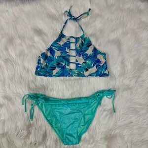 Tropical Blue & Green Bikini Size Large